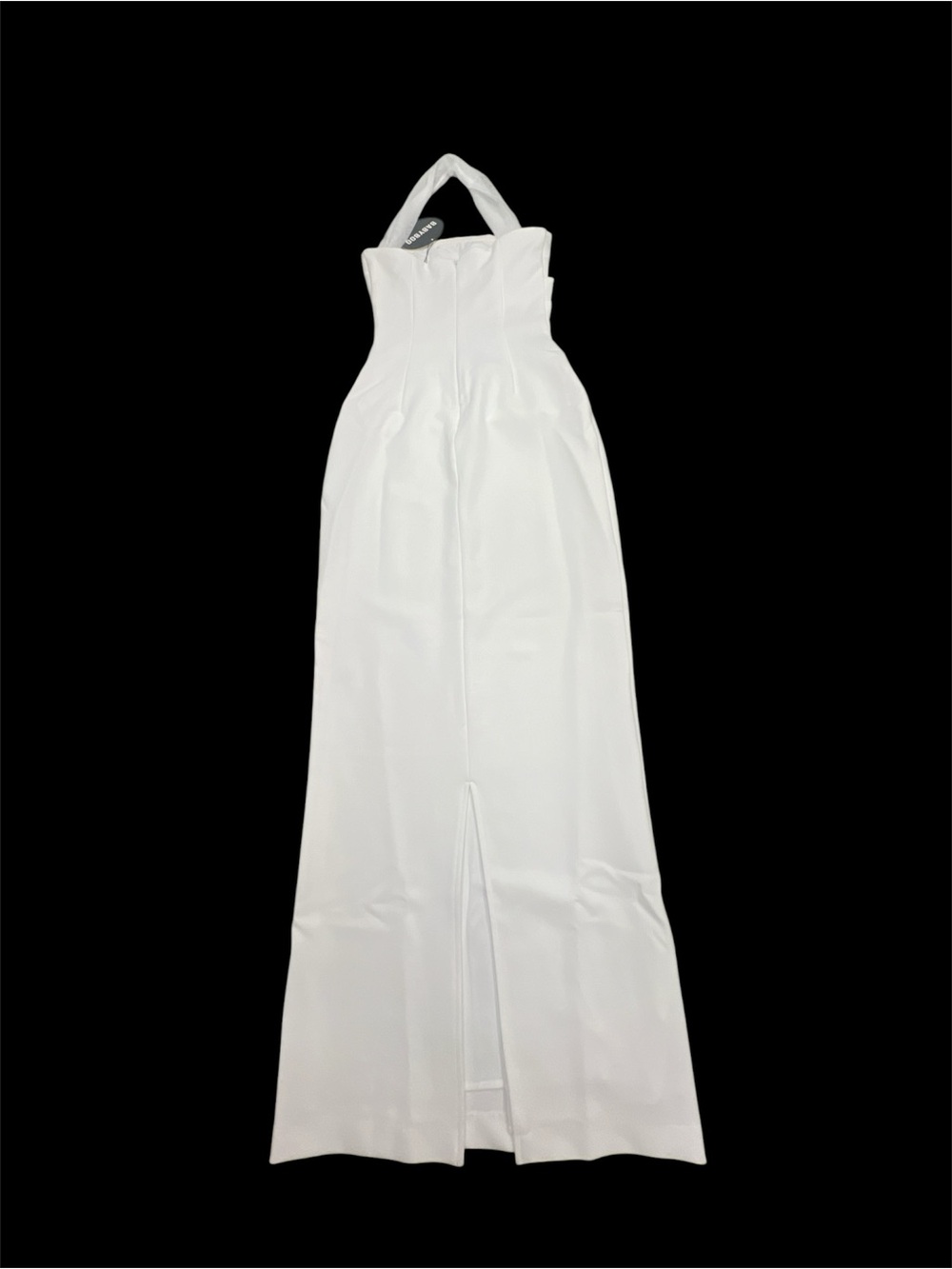 BABYBOO White Solid Knit Square Neck Bodycon Maxi Zip Dress XS - Picture 5 of 11